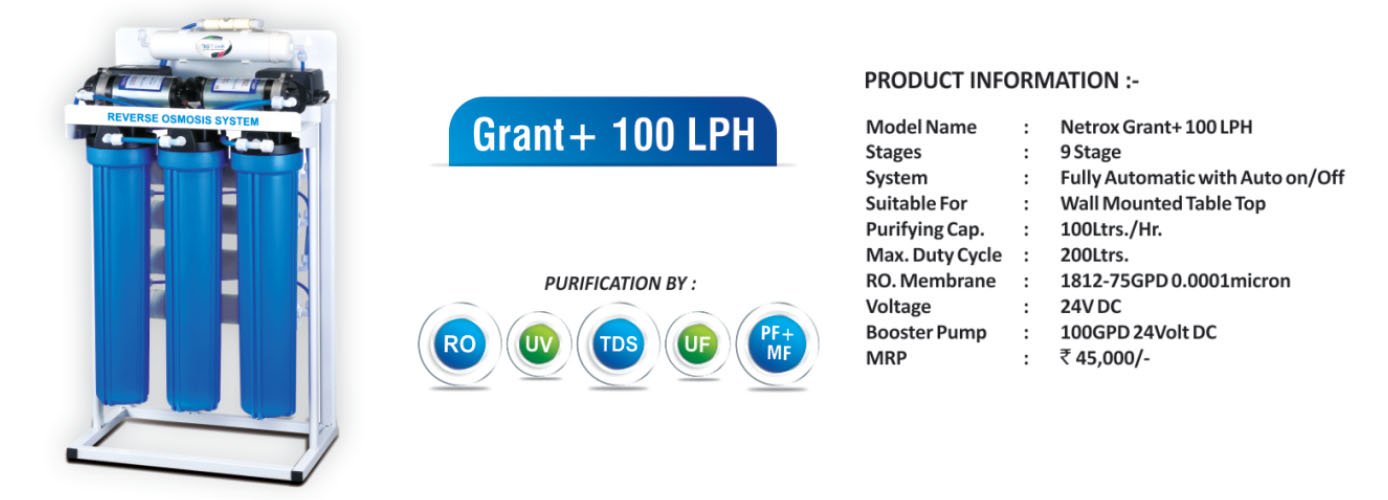 netrox cwp grant 100 lph ro
