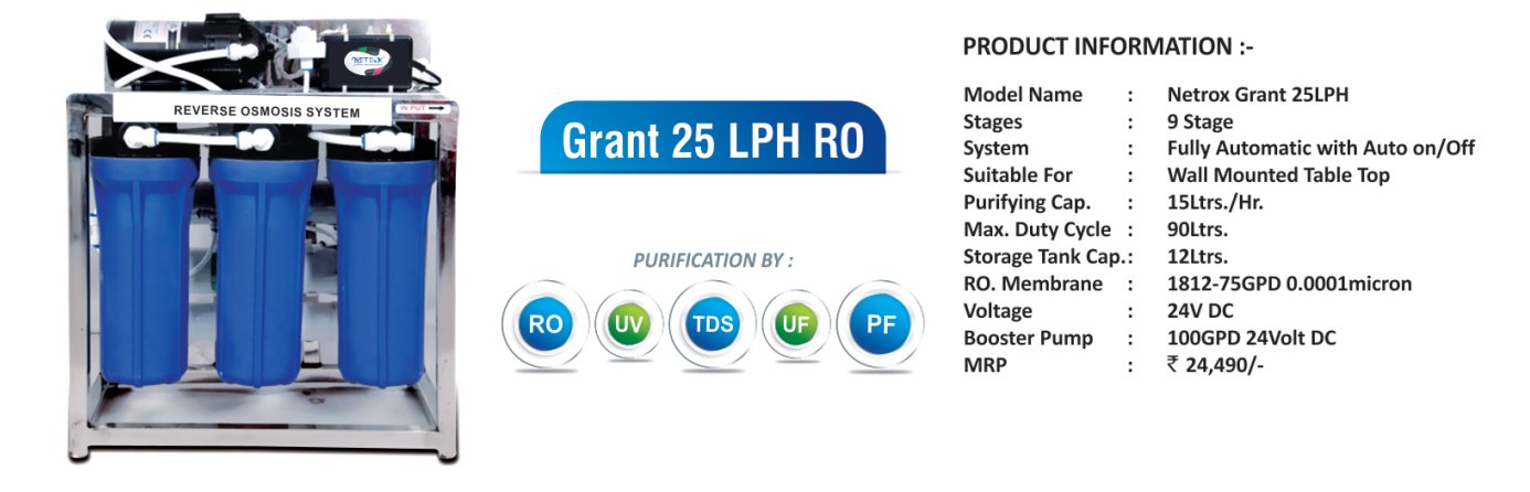 netrox cwp grant 25 lph ro
